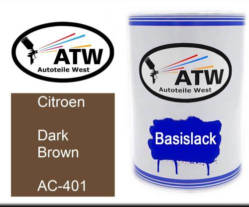 Citroen, Dark Brown, AC-401: 500ml Lackdose, von ATW Autoteile West.